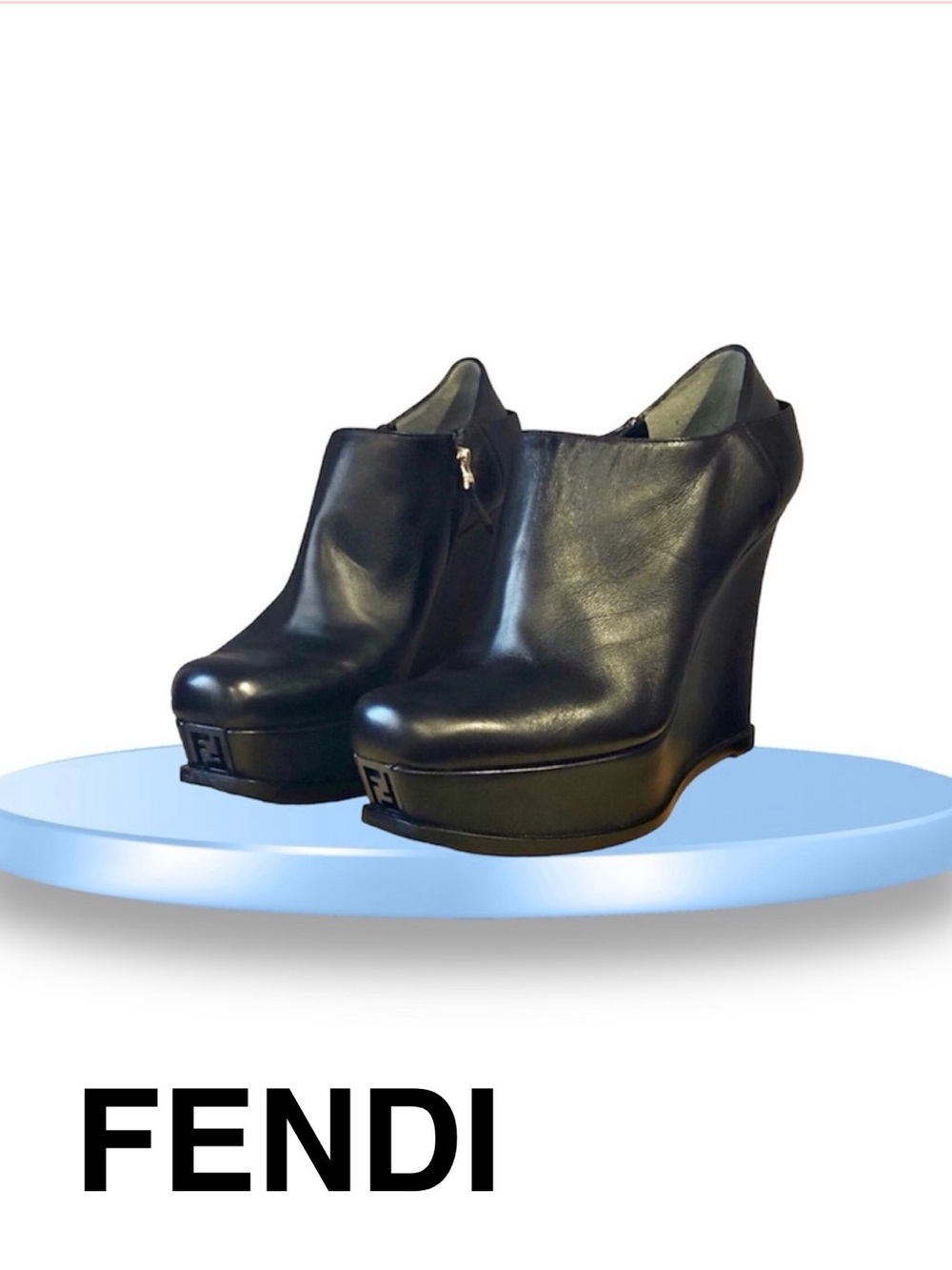🆕 FENDI Black Leather Booties 💥